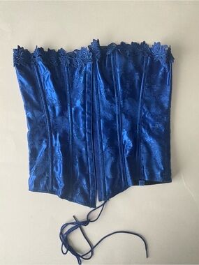 Empire Intimates Royal Blue Satin Lace-Up Corset